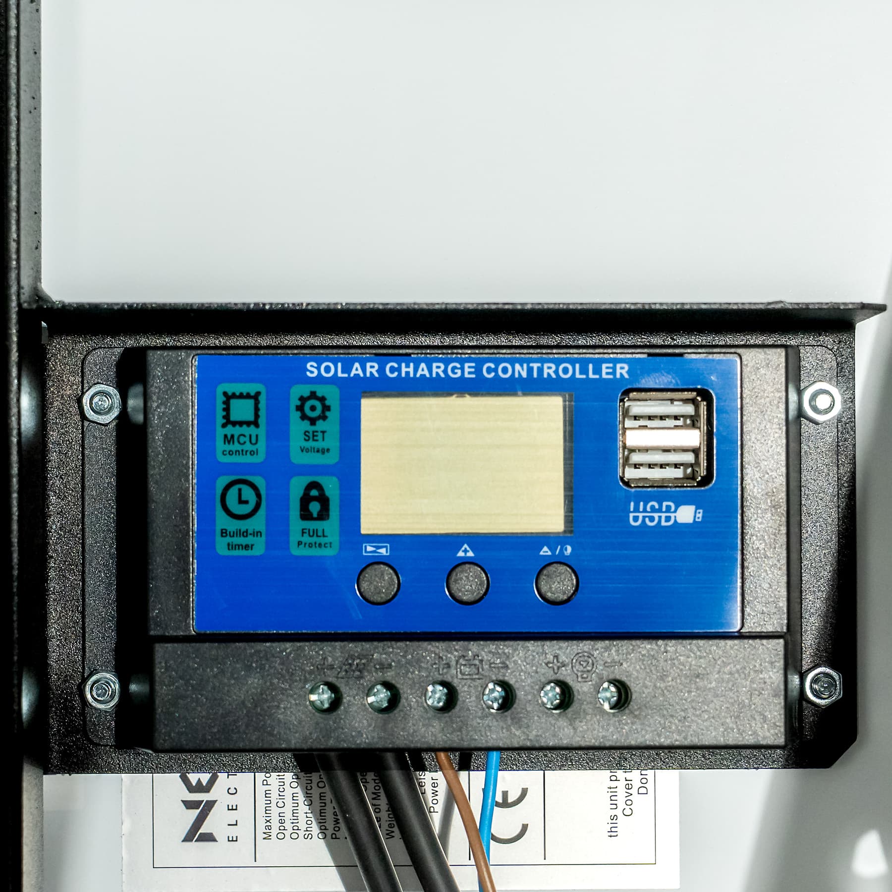 NEXON 80W napelem tartóval és szabályzóval villanypásztorhoz – 6. kép