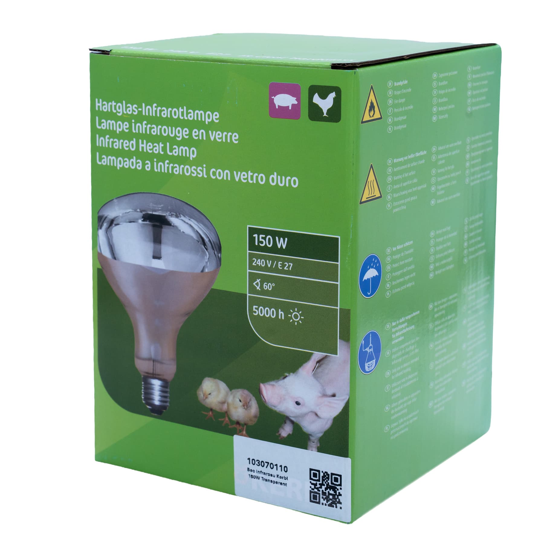 Kerbl 150W átlátszó infralámpa izzó – 3. kép