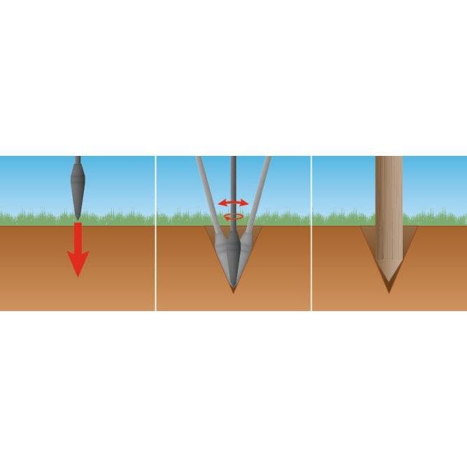 Acél talajlyukasztó rúd oszlopok telepítéséhez, 130 cm, 7 kg – 3. kép
