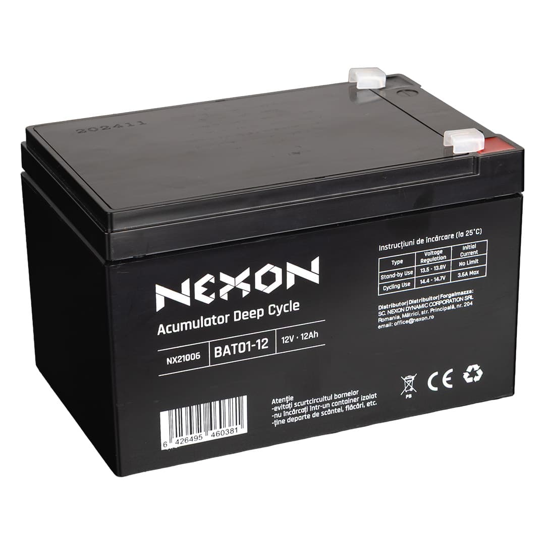 NEXON 12V 12Ah ólom-savas napelemes akkumulátor