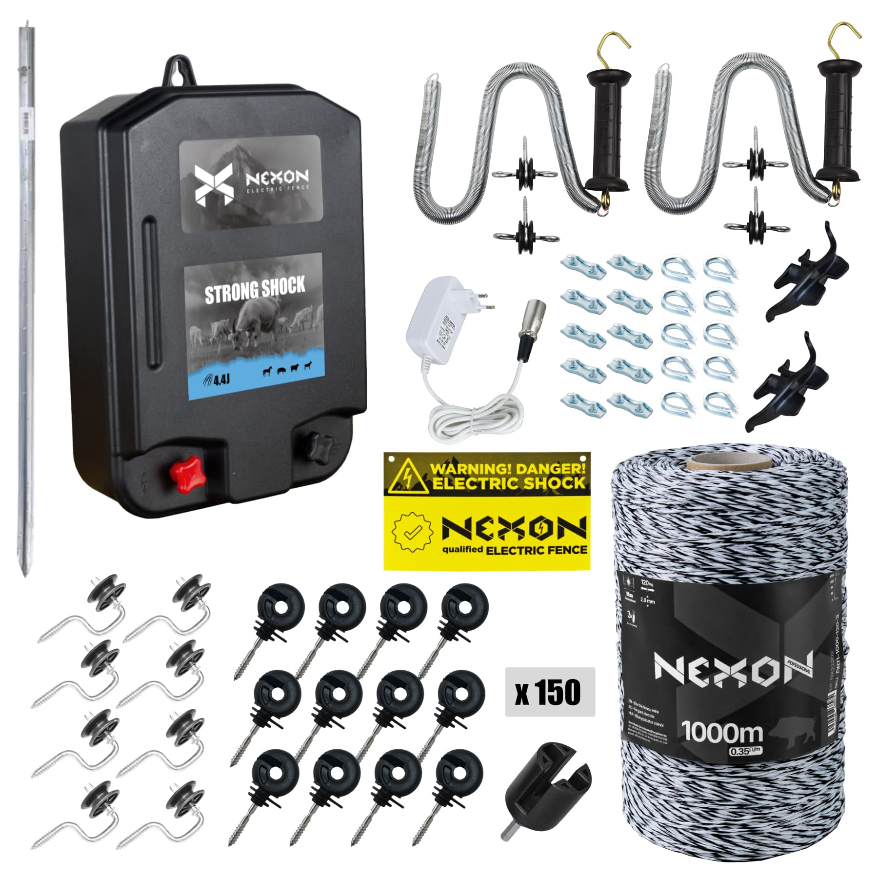 Villanypásztor csomag NEXON StrongShock 4.4J, Zsinór 1000m, 120kg