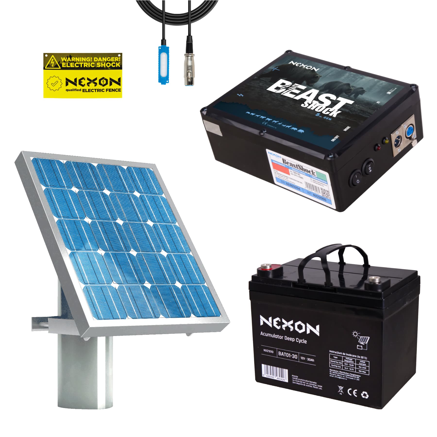 NEXON BeastShock 8.5J napelemes + akkumulátoros készlet – 5. kép