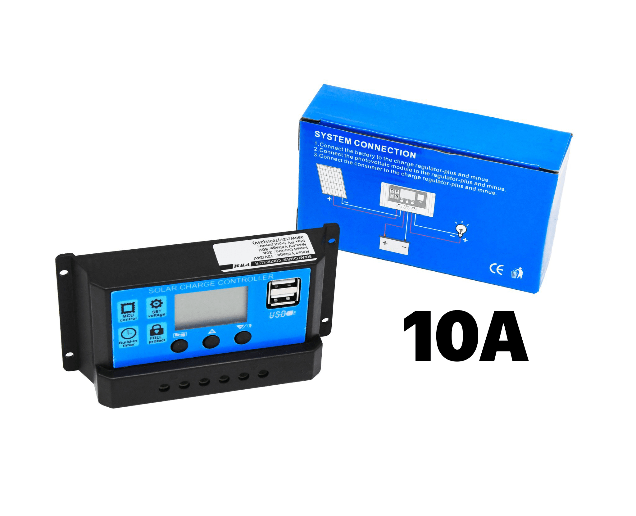 NEXON 12/24V 10A napelemes töltésszabályzó USB csatlakozóval – 8. kép