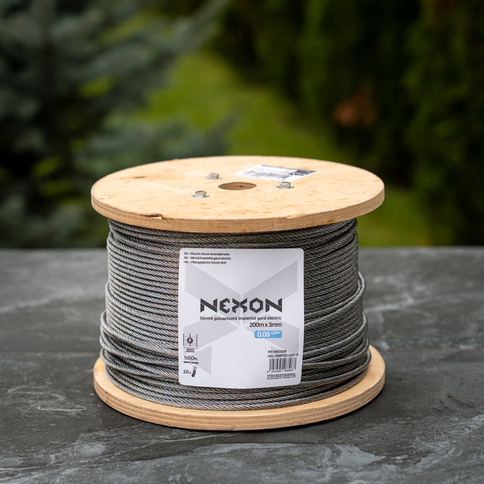 NEXON Horganyzott acéldrót 3mm, 28 fémszál, 200m, 550kg