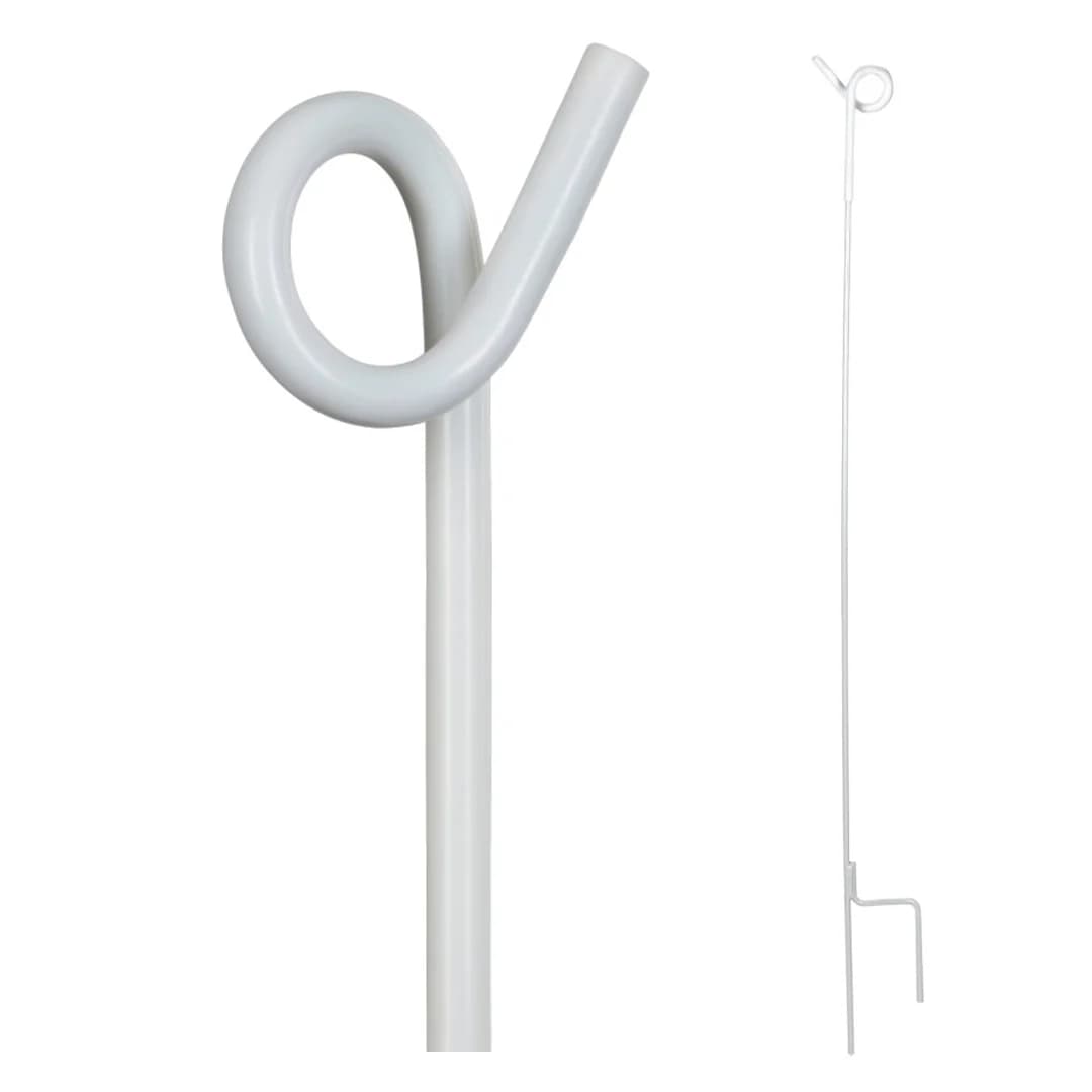 Fém oszlop rögzítőgyűrűvel 7mm 105cm fehér