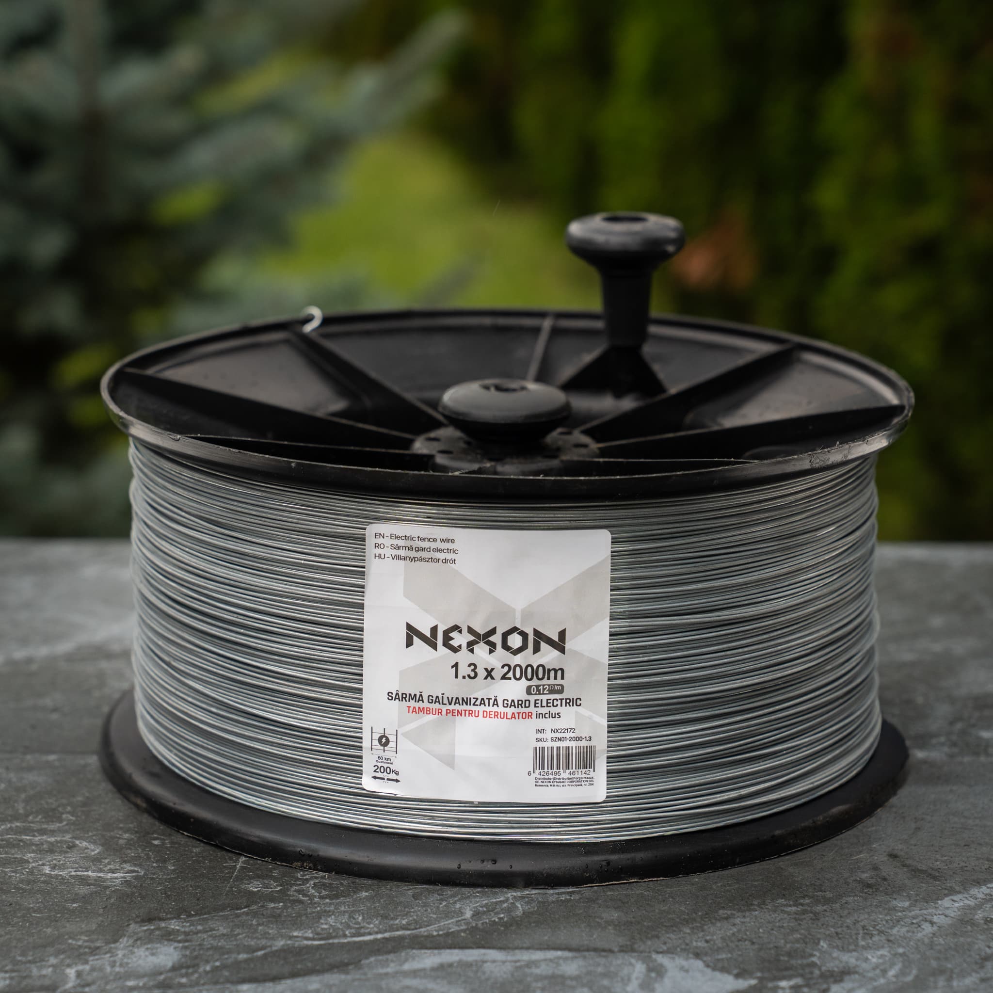 NEXON horganyzott elektromos kerítés drót, 1,3 mm, 2000m, 200 kg, dobon, 1. osztály