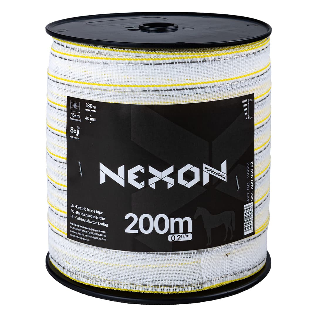 NEXON PREMIUM villanypásztor szalag 200m 8 fémszál 180kg