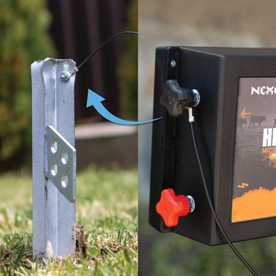 Kroki-XLR 3m tápkábel + földelő szett NEXON villanypásztorhoz
