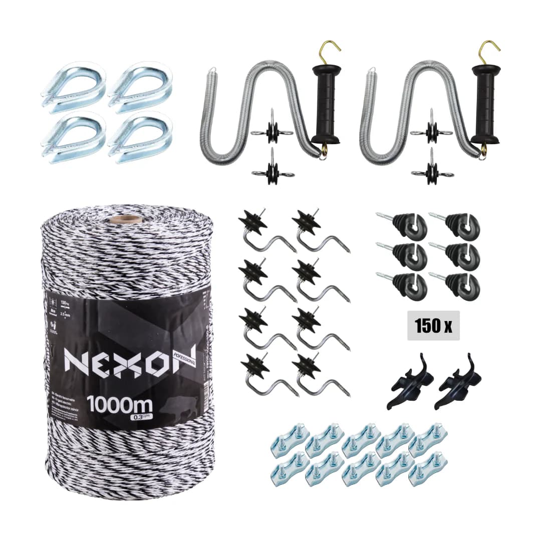 Villanypásztor bővítő készlet NEXON PROFESSIONAL, Zsinór 1000m 6 fémszál, 130kg