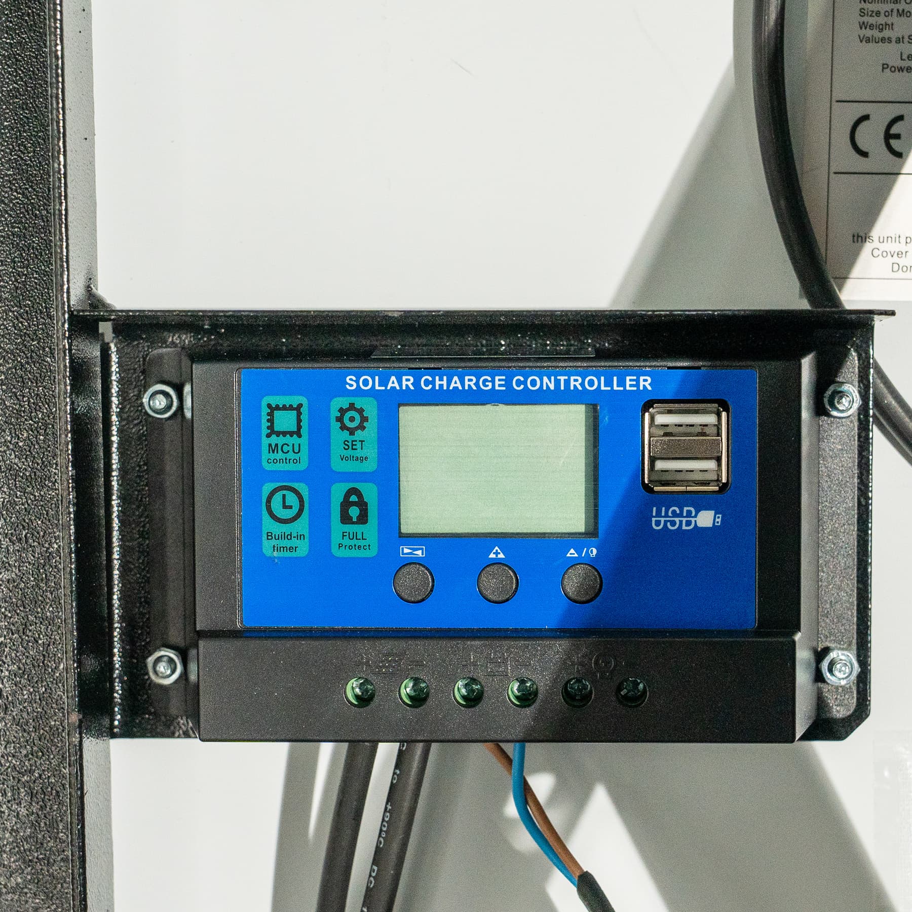 NEXON 100W napelem tartóval és szabályzóval villanypásztorhoz – 5. kép
