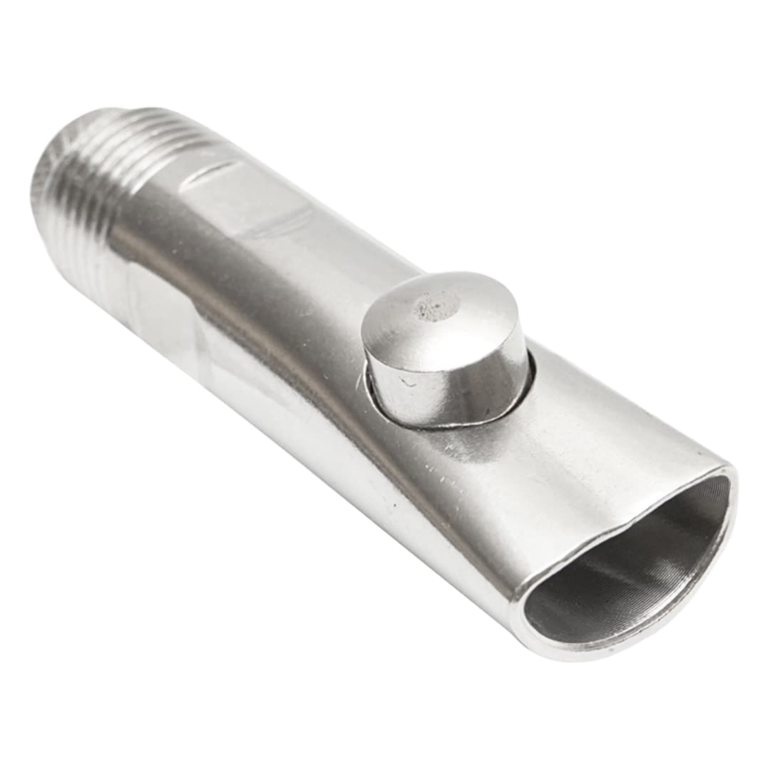 Rozsdamentes acél szopóka golyóval 85x21mm M20 sertés- és borjúitatóhoz – 2. kép