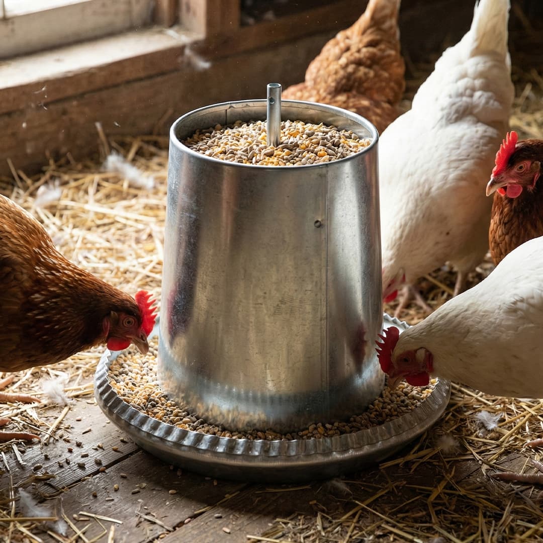Fém etető 5L tyúkok és csirkék számára – 2. kép