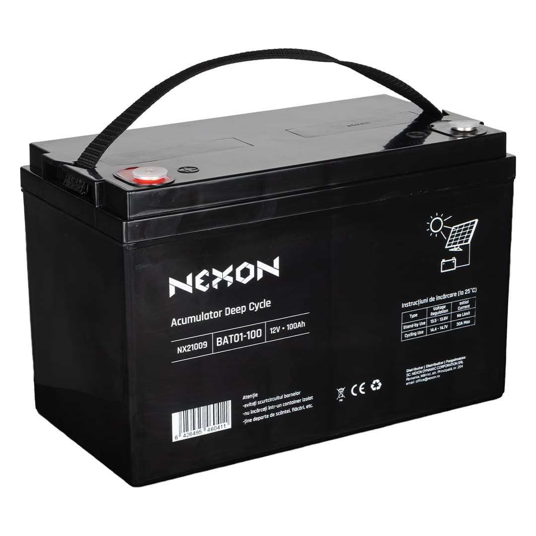 NEXON 12V 100Ah ólom-savas akkumulátor villanypásztorhoz – 3. kép