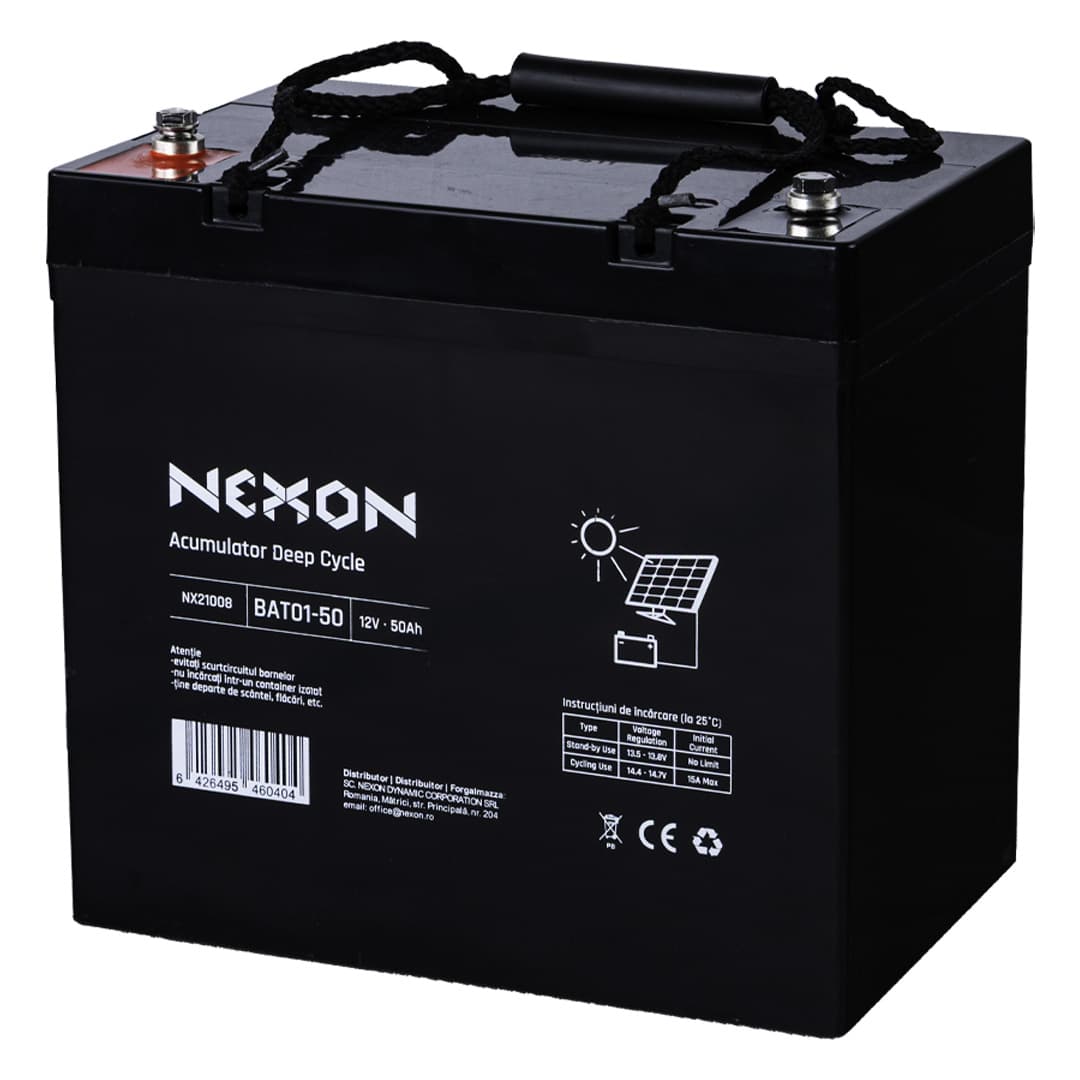 NEXON 12V 50Ah ólom-savas akkumulátor villanypásztorhoz – 5. kép