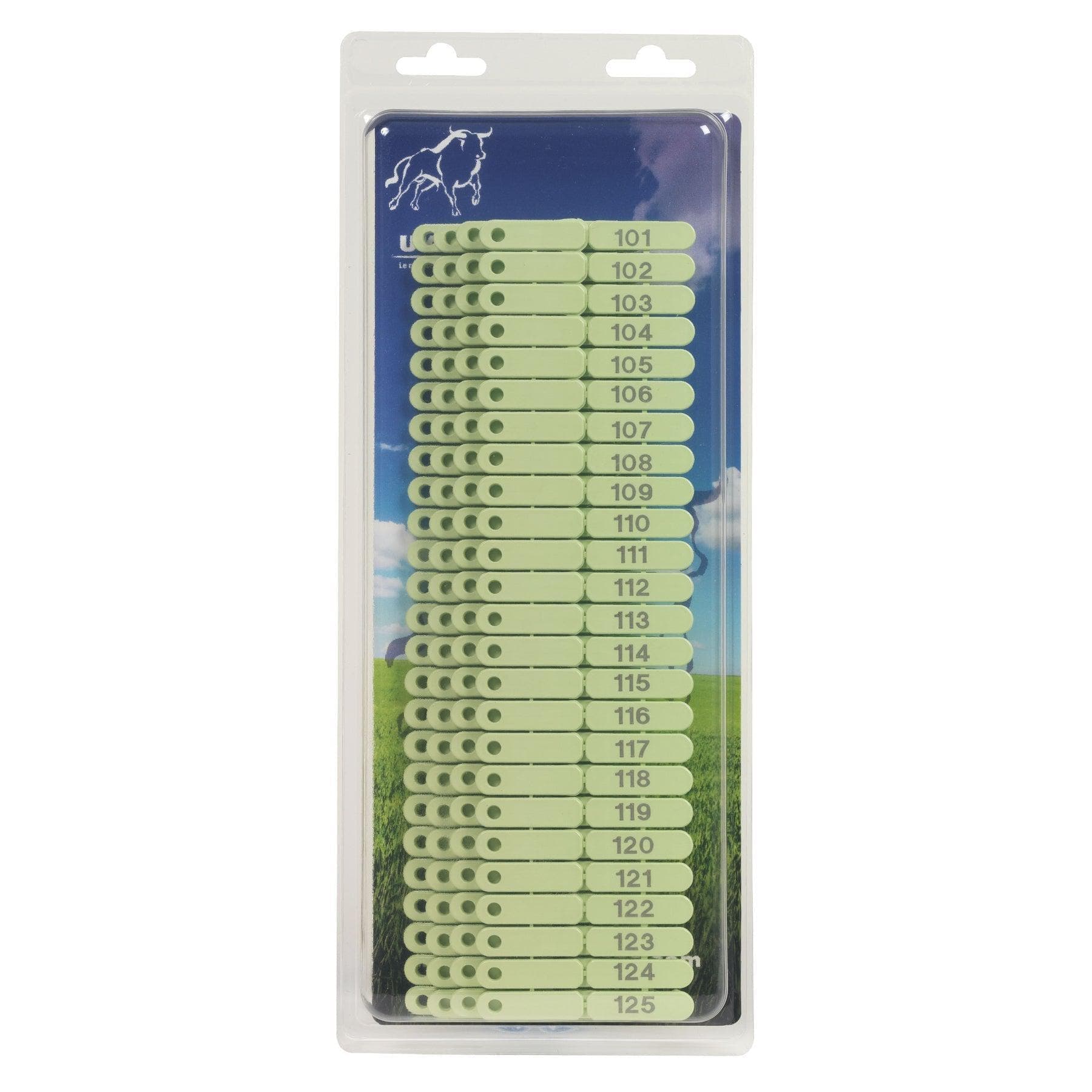 Zöld füljelzők, 1–100, juhokhoz, kecskékhez és sertésekhez, 100 db – 2. kép