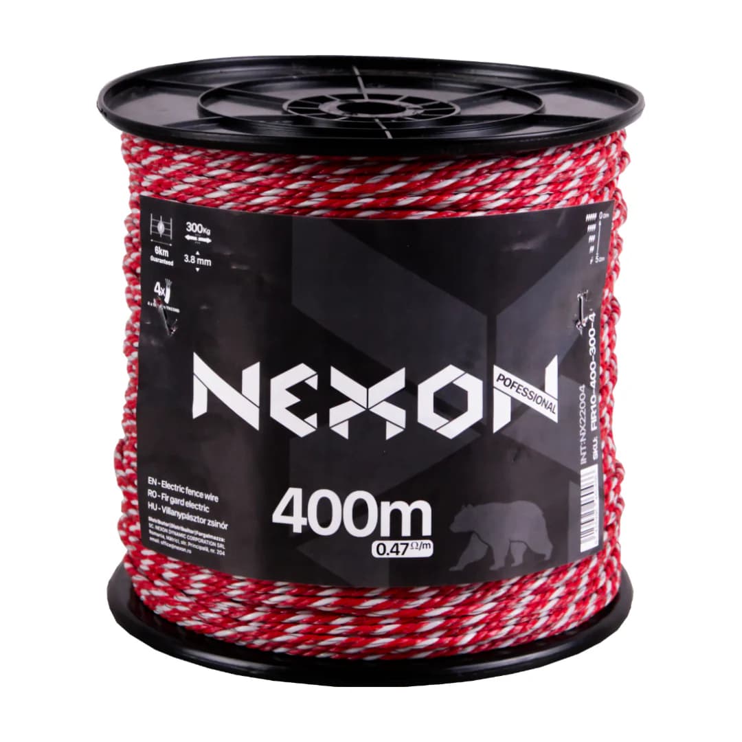 NEXON PROFESSIONAL 400 m 4 fémszál 300 kg villanypásztor zsinór – 2. kép