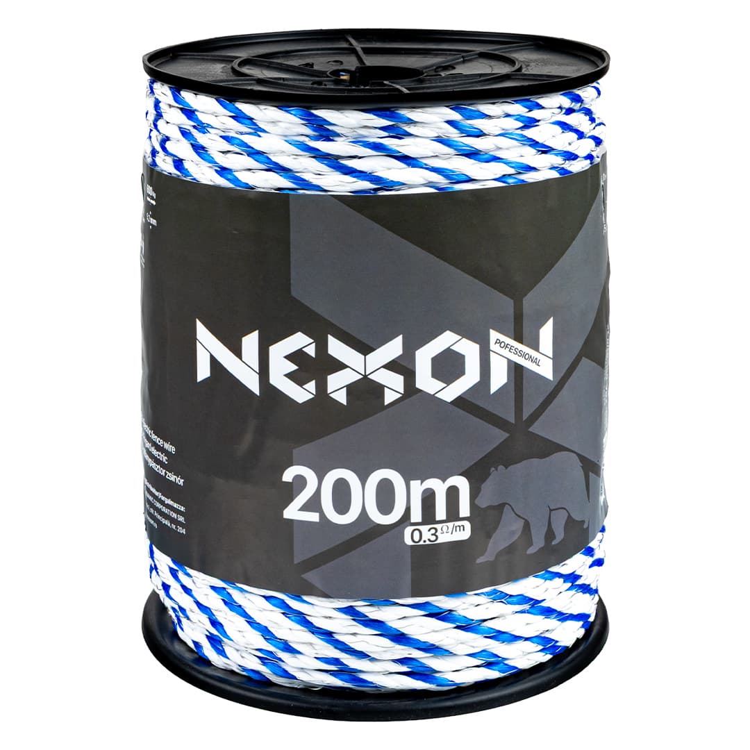 NEXON PROFESSIONAL 200 m 6 fémszál 600 kg villanypásztor kötél – 2. kép