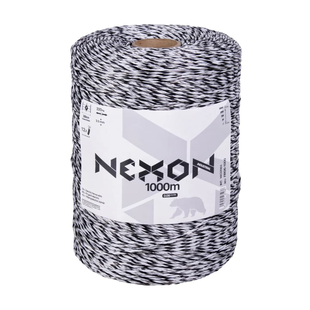 NEXON W12 INDUSTRIAL 1000 m 12 fémszál 220 kg villanypásztor zsinór – 2. kép