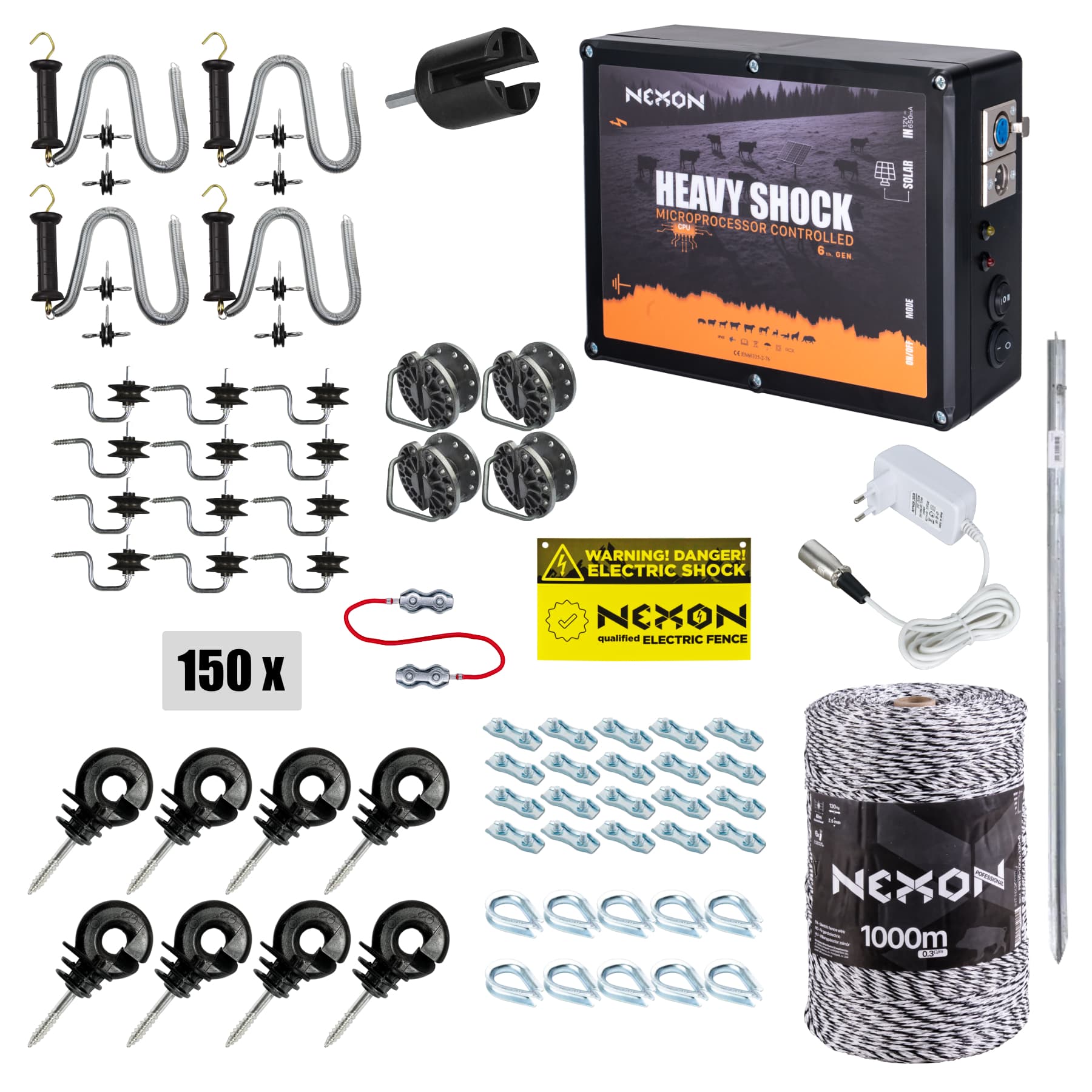 Villanypásztor csomag NEXON HeavyShock PRO 5.0J, Zsinór 1000 m, 6 szál, 130 kg