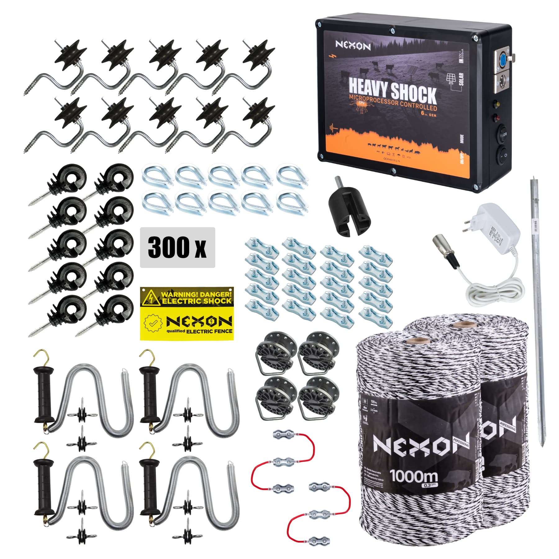 Villanypásztor csomag NEXON HeavyShock PRO 5.0J, zsinór 2000m, 6 szál, 120kg – 2. kép