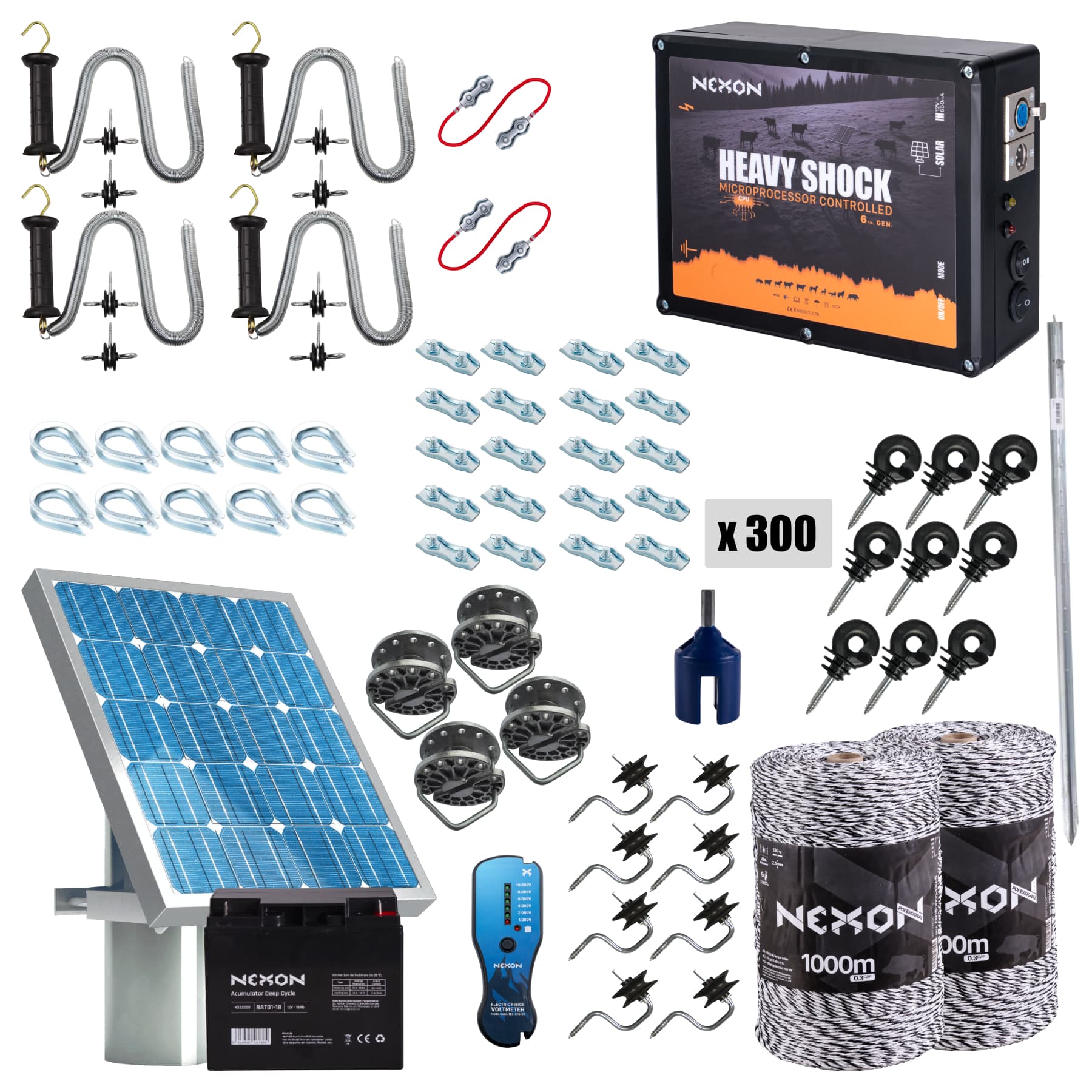 Villanypásztor csomag NEXON HeavyShock PRO 5.0J, Zsinór 2000 m, 6 fémszál, 130 kg – 2. kép