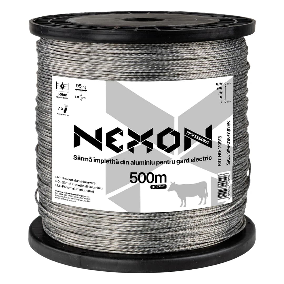 Fonott alumínium villanypásztor drót – NEXON 500m Ø1.8mm 7 fémszál – 2. kép