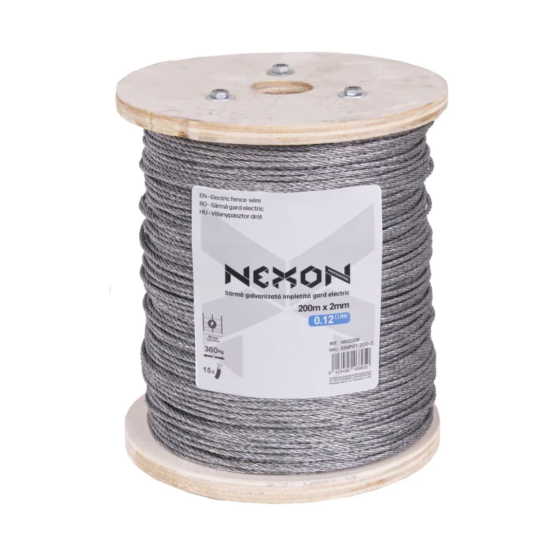 NEXON Horganyzott acél drót 2mm, 200m, 15 fémszál, 360kg – 2. kép