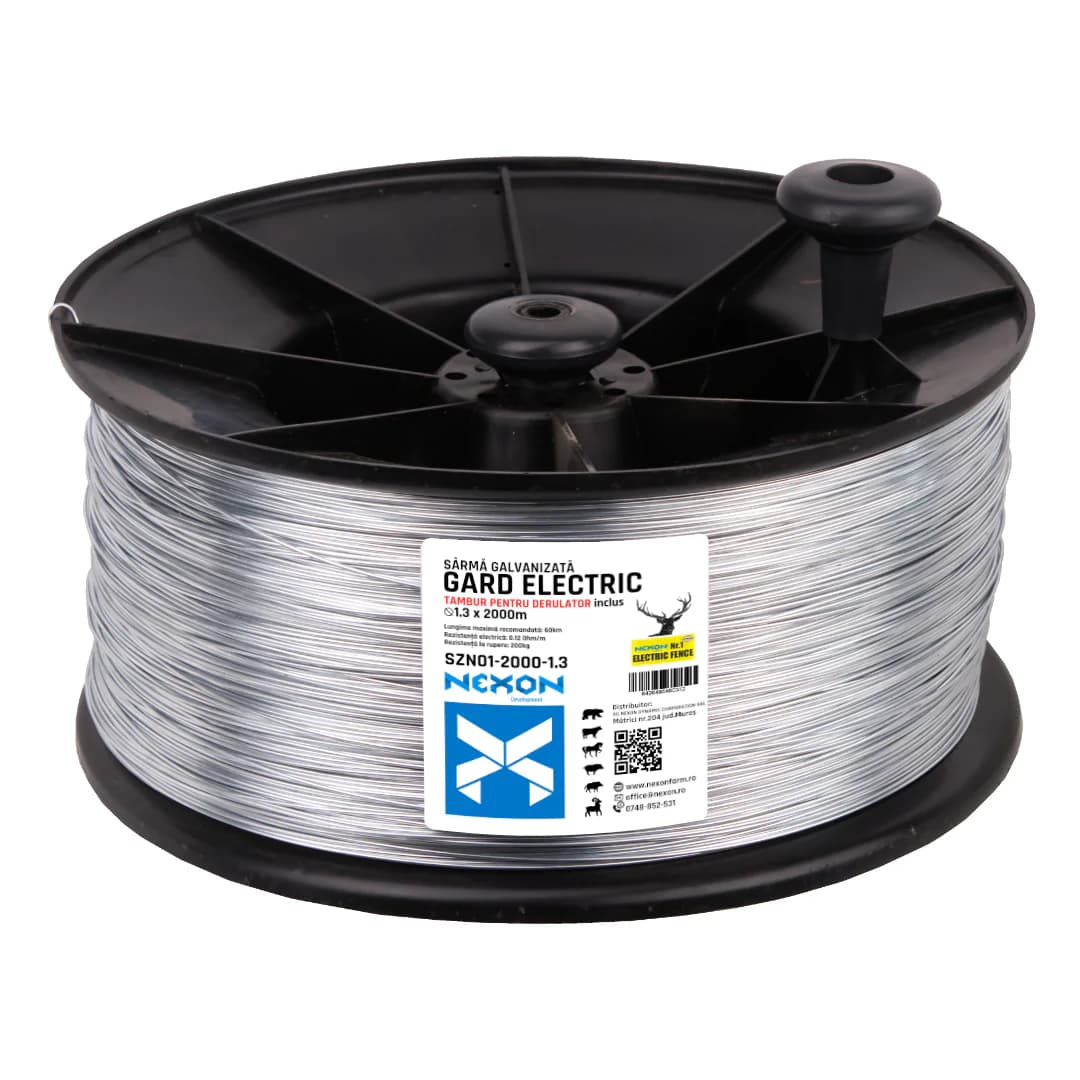 NEXON horganyzott elektromos kerítés drót, 1,3 mm, 2000m, 200 kg, dobon, 1. osztály – 2. kép