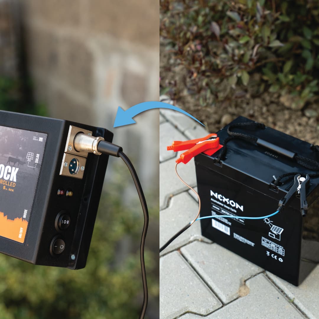 Kroki-XLR 3m tápkábel + földelő szett NEXON villanypásztorhoz – 2. kép