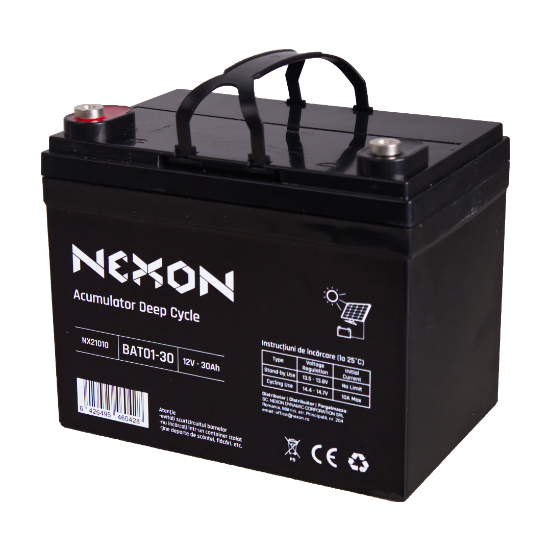 Ólomsavas akkumulátor napelemhez NEXON 12V 30Ah