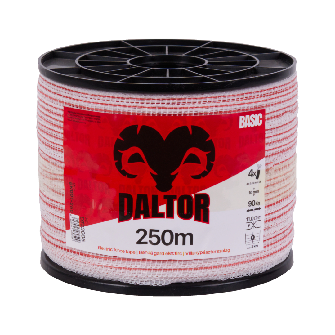 Villanypásztor szalag DALTOR BASIC 250m 4-fémszál 70kg