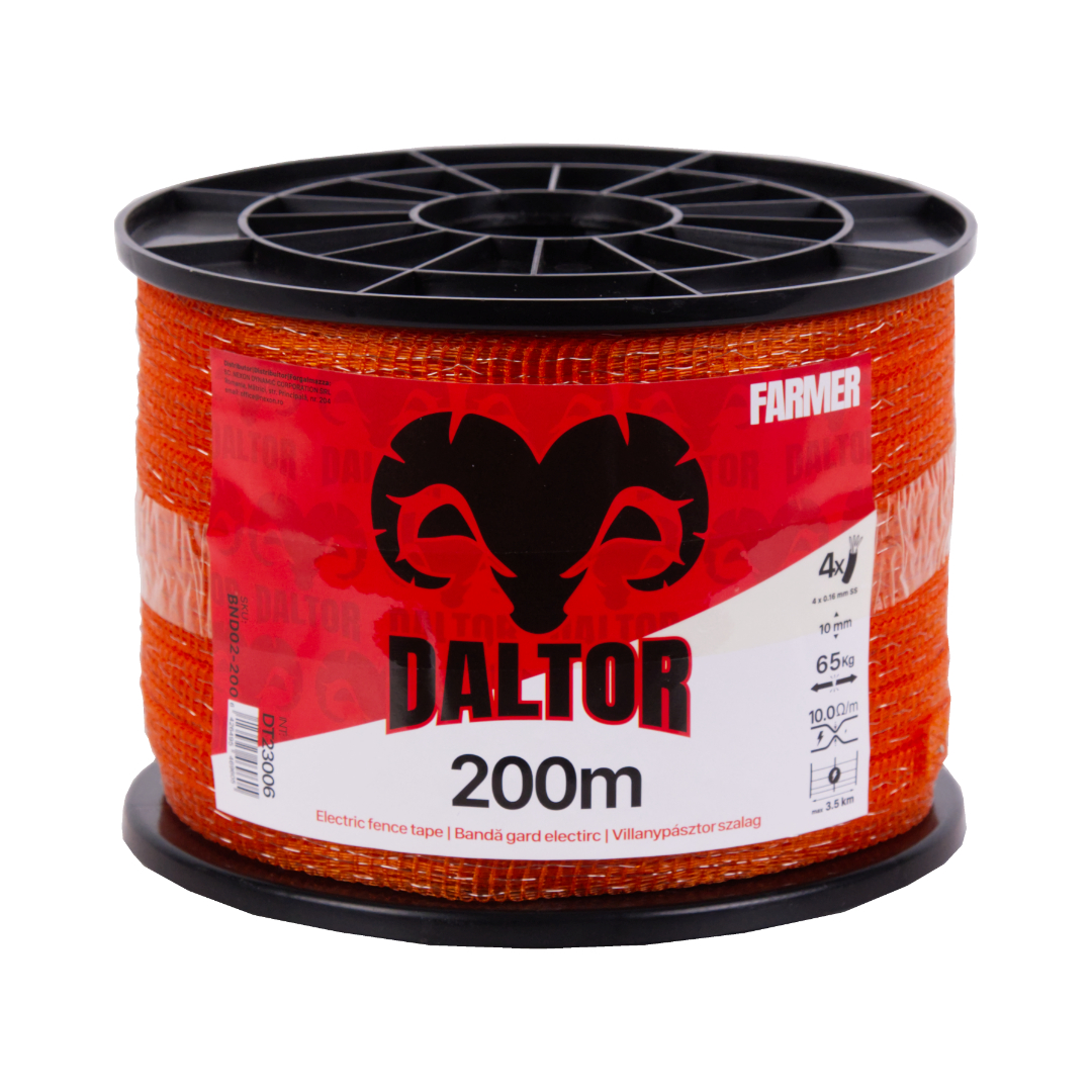Villanypásztor szalag DALTOR 200m 4-fémszál 65kg