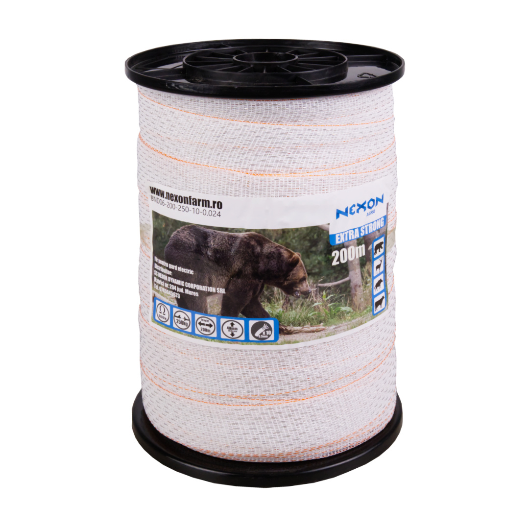 Villanypásztor szalag NEXON PREMIUM 40mm 200m 10-fémszál 220kg