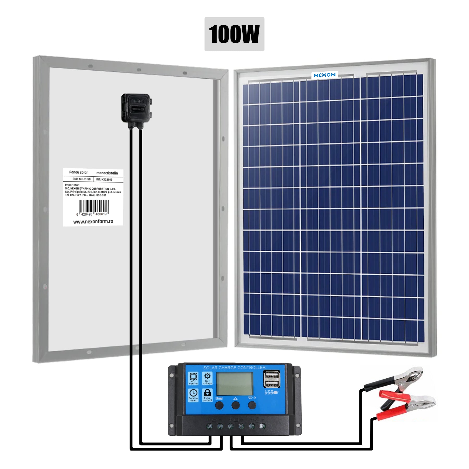 NEXON 100W napelem szabályozóval