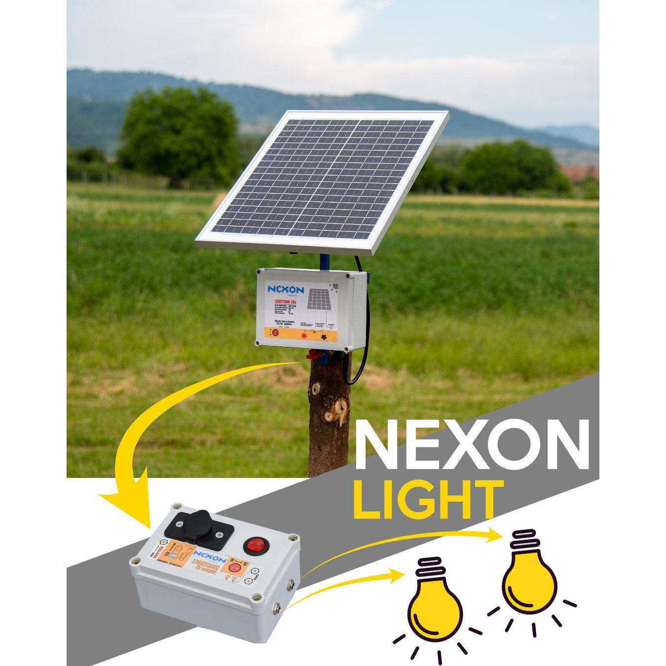 NEXON LIGHT 50W-os napelemes rendszer 12V/17Ah-s szabályozóval és akkumulátorral