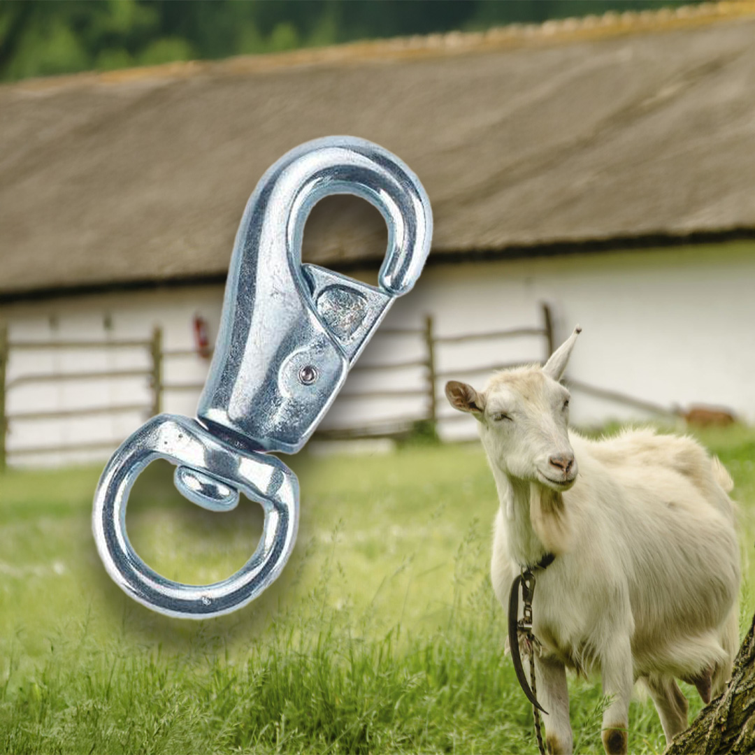 Karabiner kerek gyűrűvel lánchoz