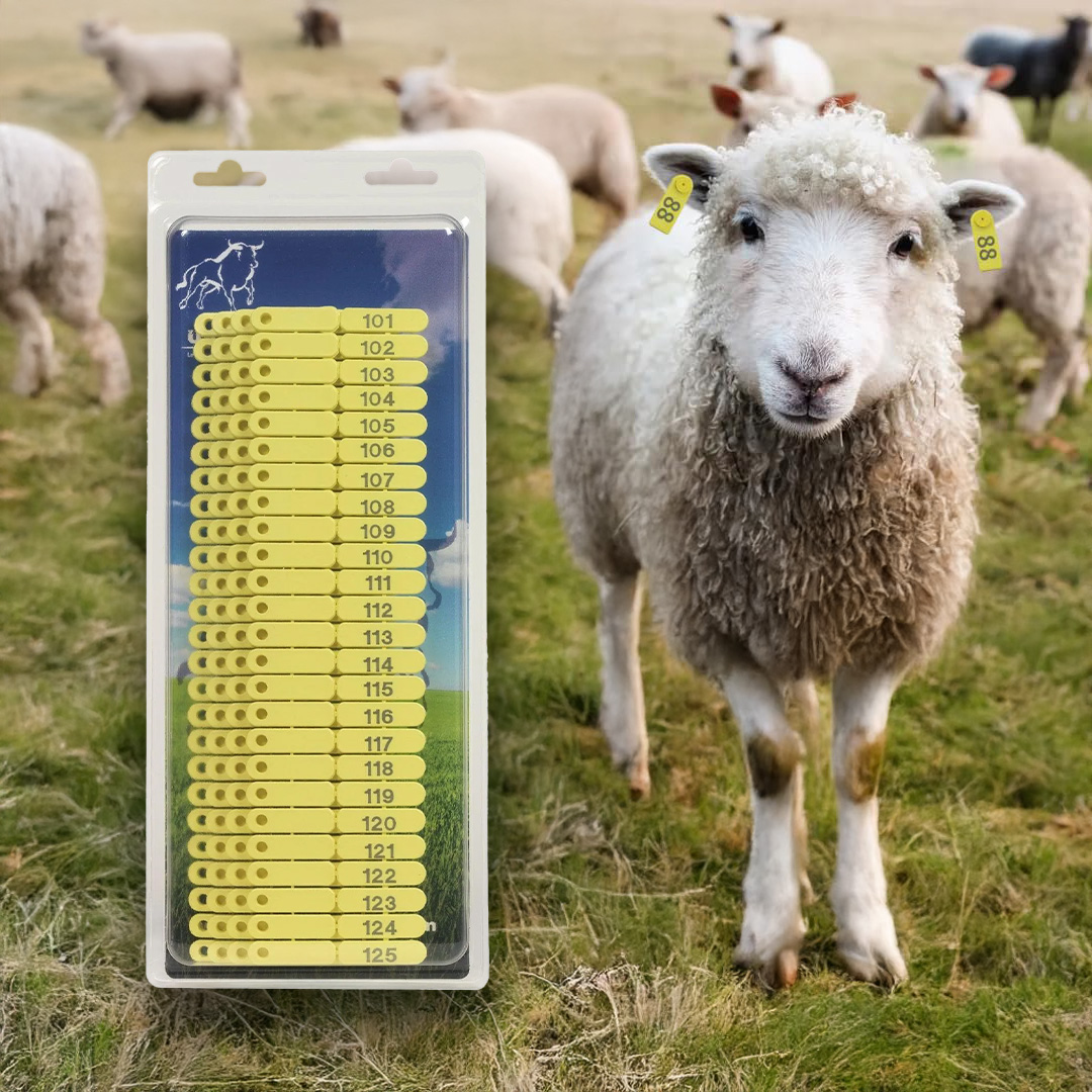 Füljelzők juhok, kecskék és sertések számára – 100 db (Számok 101-200)
