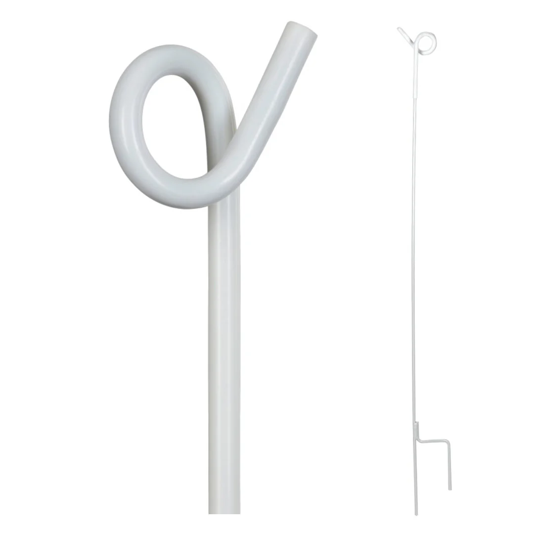 Fém oszlop rögzítőgyűrűvel 7mm 105cm fehér