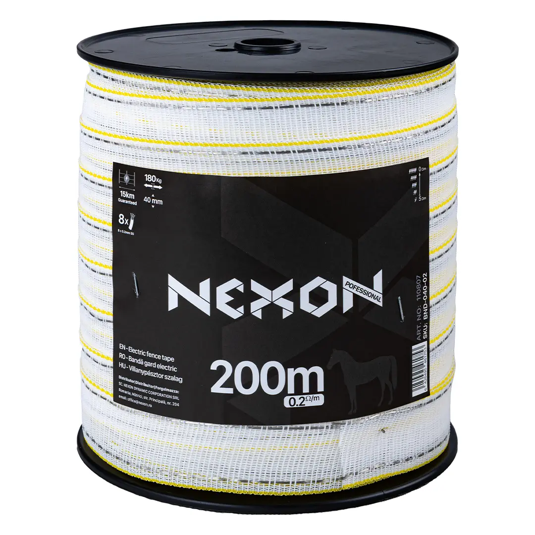 NEXON PREMIUM villanypásztor szalag 200m 8 fémszál 180kg