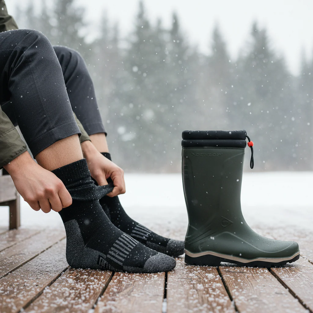 Blizzard Dunlop bélelt csizma és termo zokni csomag