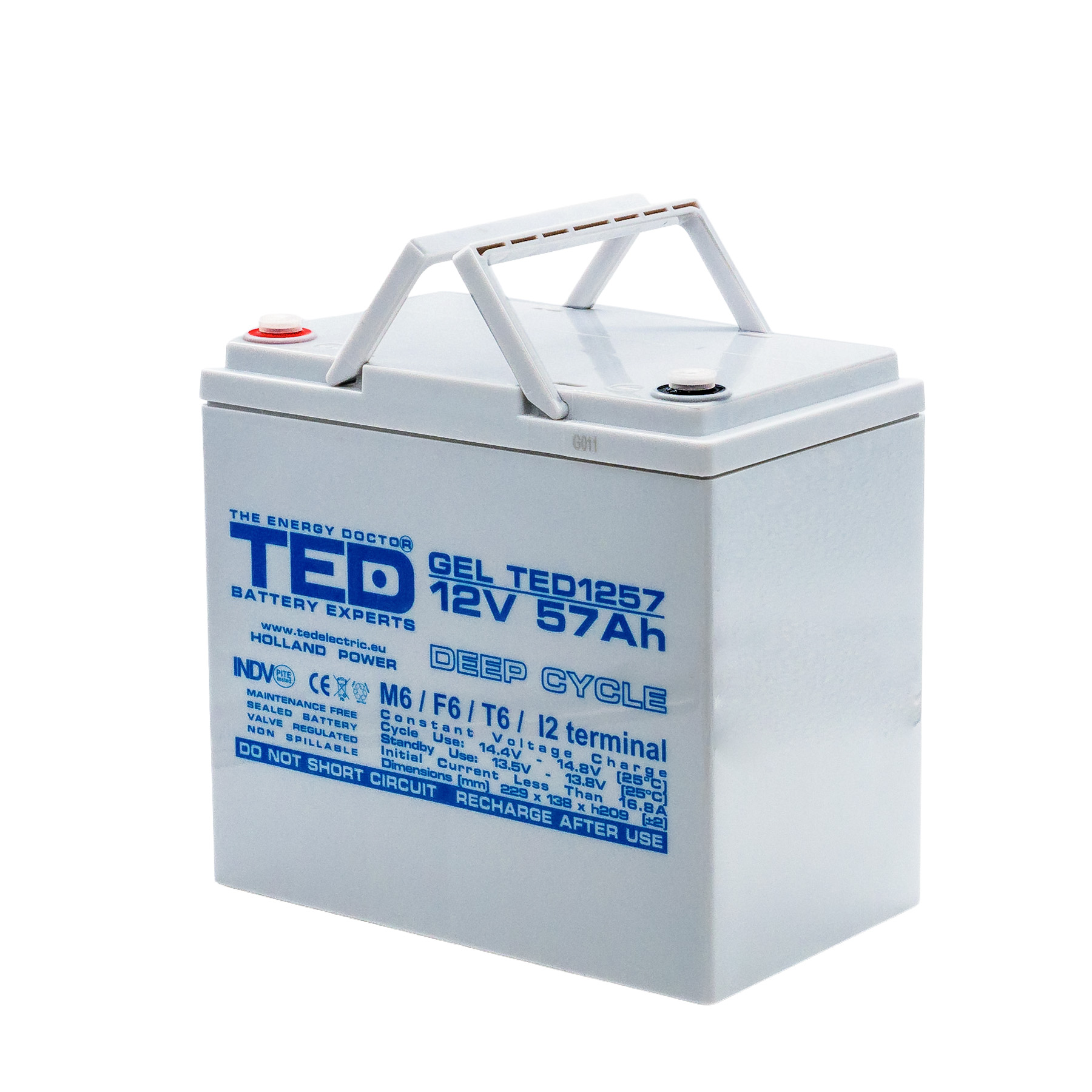 GEL Deep Cycle 12V 57Ah TED003393 napelemes akkumulátor